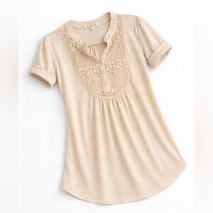 Versona Cream Lace Boho Blouse | Cottagecore Knit Top